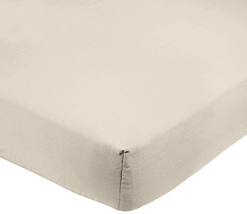 AmazonBasics prześcieradło z gumką, z mikrofibry, beżowy, 180 x 200 x 30 cm FTD-BEI-008