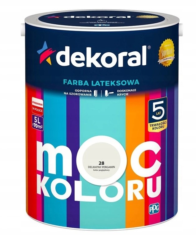 Dekoral Farba Moc Koloru 5l Delikatny Pergamin