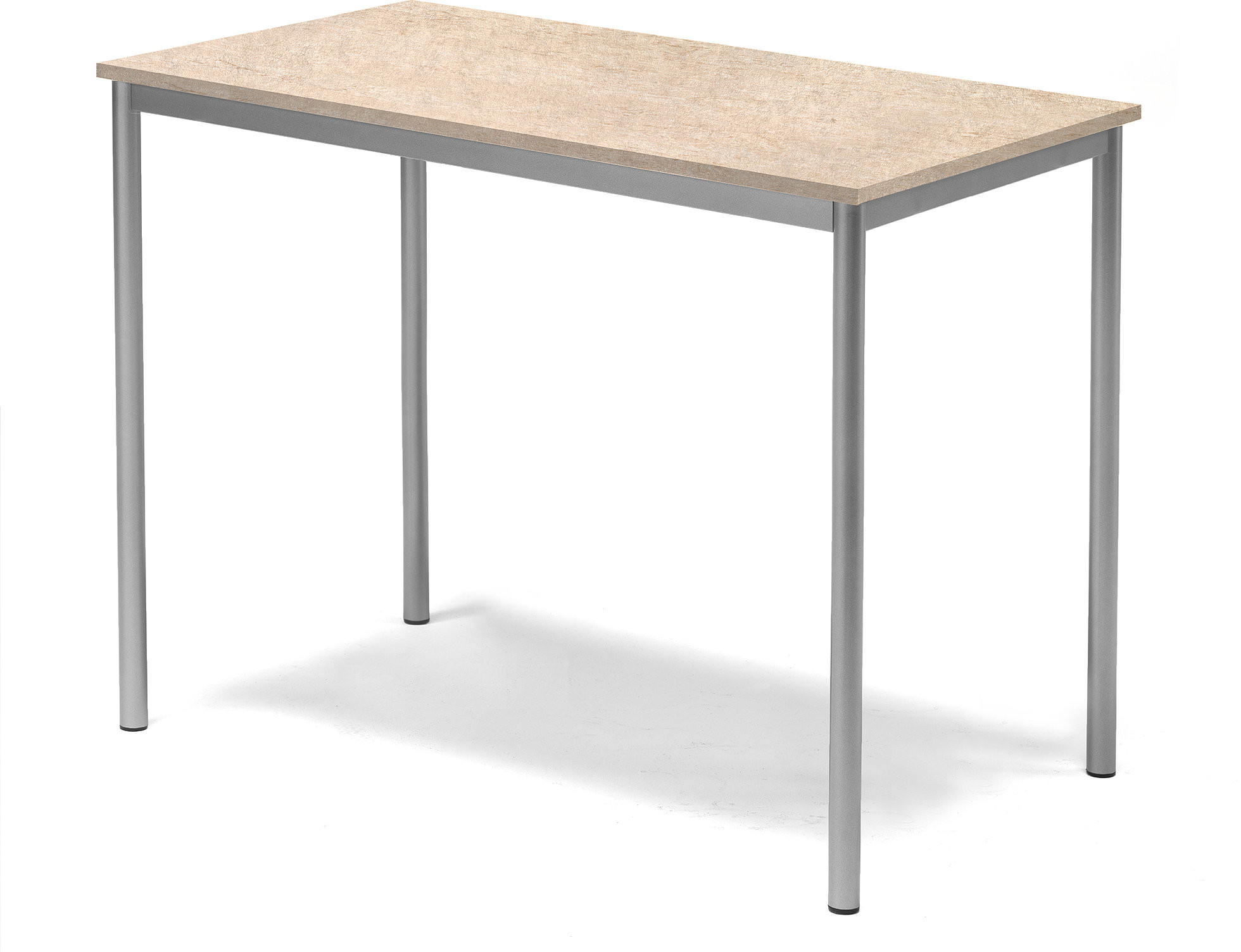 AJ Produkty Stół Sonitus, 1200x700x900 mm, rama srebrna, dźwiękochłonne linoleum, beżow