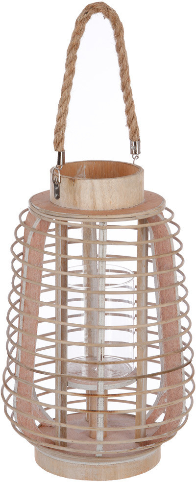 Atmosphera Créateur d'intérieur Atmosphera Créateur dintérieur Ratanowy lampion z uchwytem lampa ogrodowa ozdoba dekoracja pokoju ogrodu balkonu pojemnik na świeczkę beżowy B07D3XGDTM