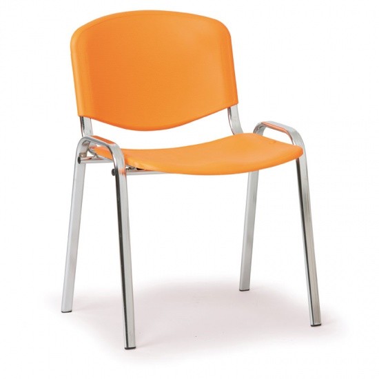 B2B Partner Plastikowe krzesło ISO, pomarańczowy - kolor konstrucji chrom 9529