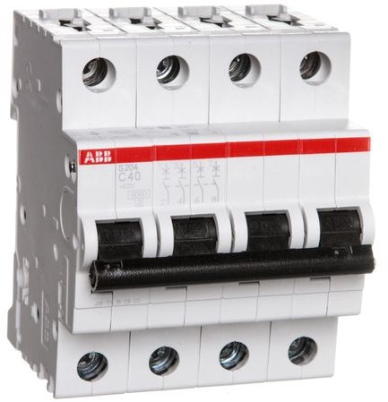 ABB Wyłącznik nadprądowy 4P C 40A 6kA AC S204-C40 2CDS254001R0404