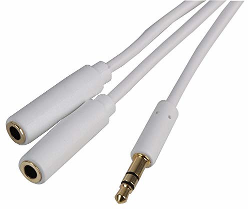Signal Pro Pro PSG3112-2M 3,5 mm wtyczka stereo do 2 x 3,5 mm gniazda stereo wąski przewód, 2 m, biały PSG3112-2M