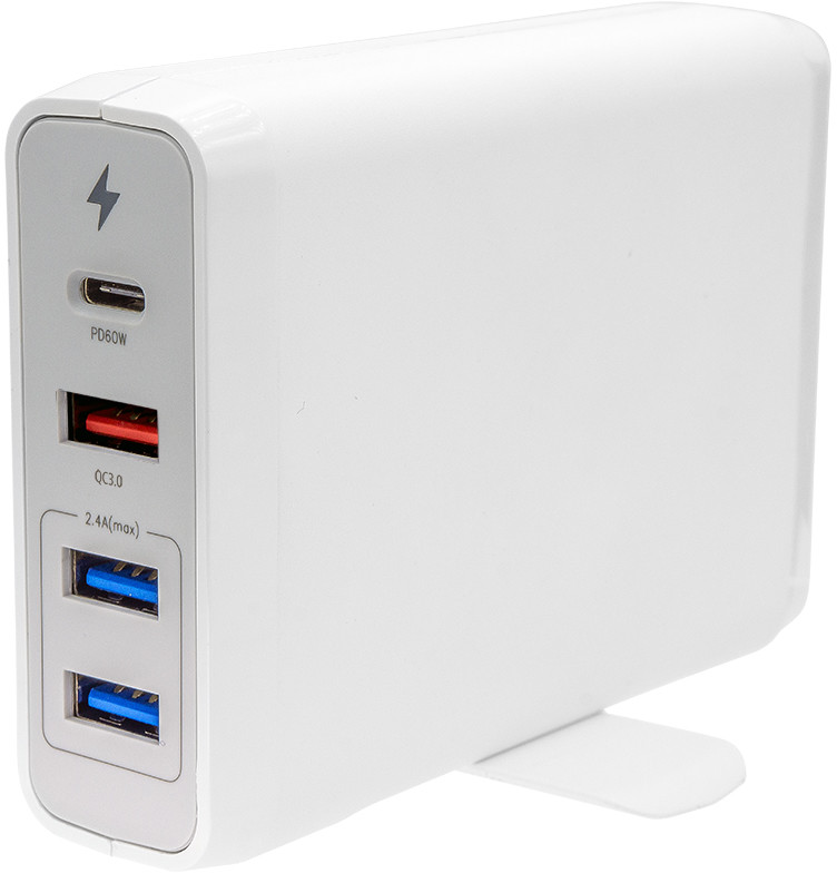 Фото - Зарядний пристрій CameronSino Biurkowa stacja ładująca 1x USB-C+1xUSB QC 3.0+2xUSB 75W kolor biały (Came 
