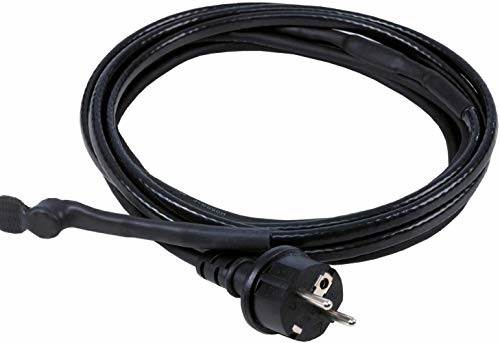 as - schwabe as - Schwabe Eis-Stop-Heizkabel - 2 m kabel grzejny z termostatem - 230 V, 50 / 60 Hz kabel grzejny z wtyczką bezpieczeństwa - 15 W/m kabel grzejny chroniący ­przed mrozem - IP44 - czarny - 67010 67010