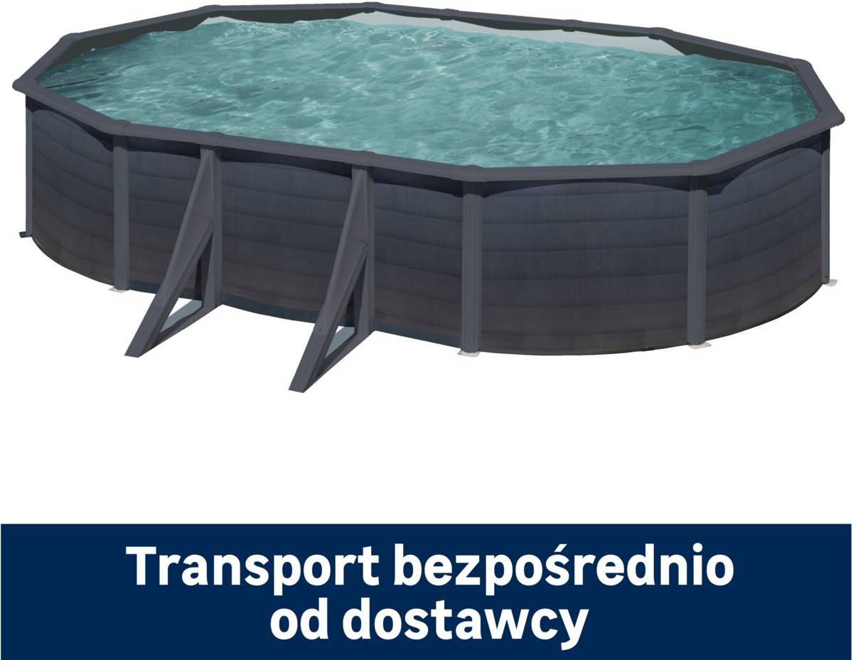GRE Basen stelażowy 610x375X122 cm szary Dreampool Kea