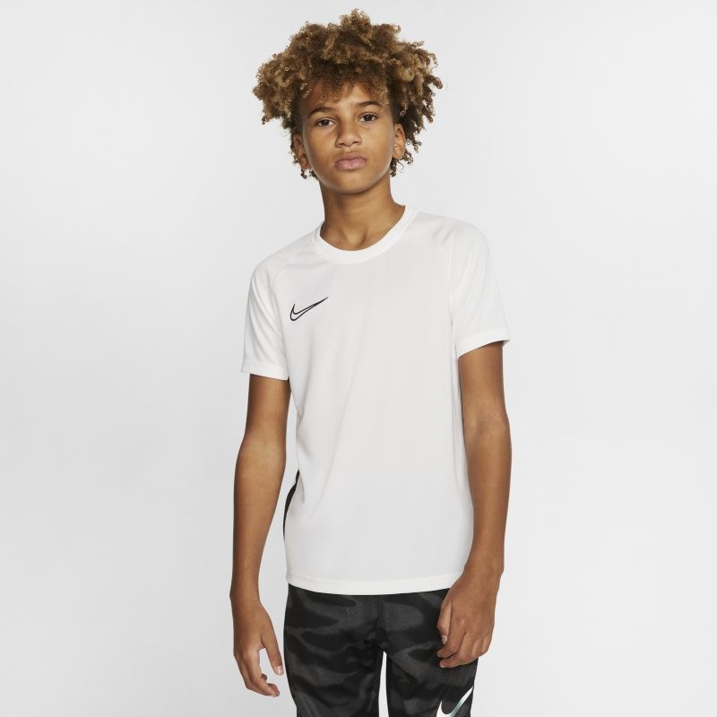 Nike Koszulka piłkarska z krótkim rękawem dla dużych dzieci Dri-FIT Academy - Biel AO0739-100