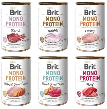 Brit Mono Protein mix smaków 6x400g