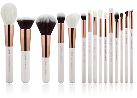 Jessup zestaw 15 sztuk profesjonalne Make-Up-zestaw pędzli do makijażu Narzędzie-Foundation puder Definer Shader Liner Pearl Biały/różowy złoty T220 PW25-220