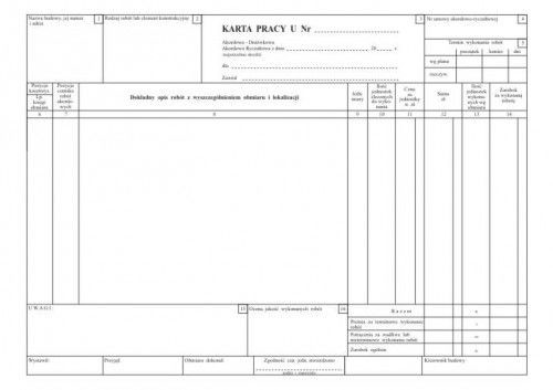 Firma krajewski Karta pracy U [Pu/Bkr-2] Pu/Bkr-2