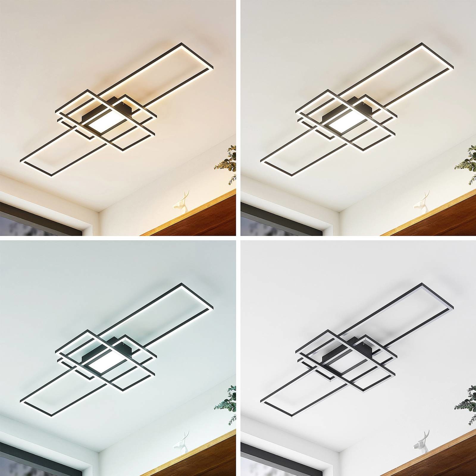 Lindby Caitlin - lampa sufitowa LED, antracyt