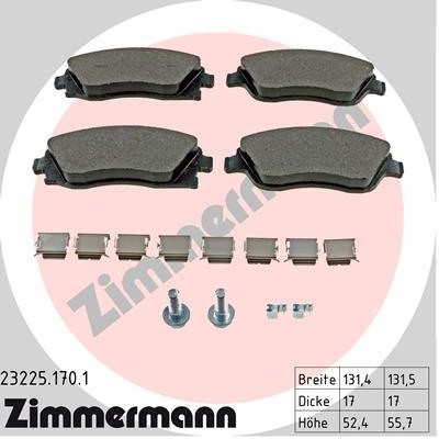 ZIMMERMANN Klocki hamulcowe - komplet 23225.170.1