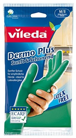 Vileda 665 się delikatnie i delikatnie gumowe rękawiczki, , rozmiar M, 4 pary 814940