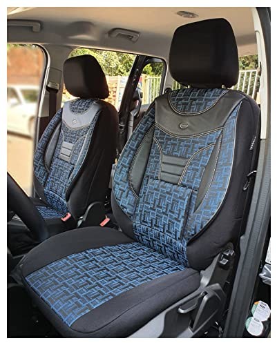 BREMER SITZBEZÜGE Wymiary, pokrowce na siedzenia samochodowe, kompatybilne z Opel Astra K 2015, kierowcy i pasażera, FB:904 (niebieski/czarny) 4251671664596