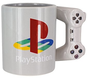 Playstation filiżanka w kształcie kontrolera PS4, podwójna filiżanka do kawy/herbaty, kubek do picia w stylu retro, ceramiczny element kolekcjonerski, oficjalny produkt licencjonowany, standardowy roz