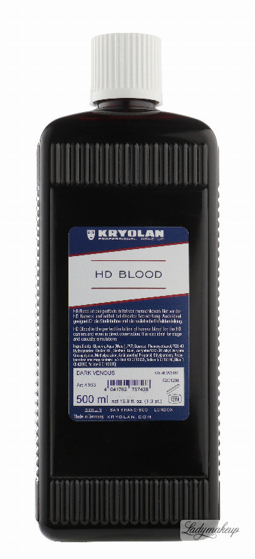 KRYOLAN HD BLOOD - Realistyczna sztuczna krew HD - 500ml - ART. 4163 - DARK VENOUS KRYBSHA41-RT41