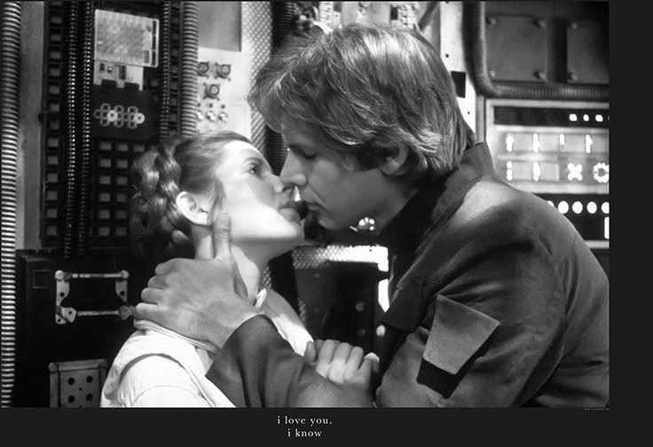Obraz Komar Star Wars Classic Leia Han Kiss Quote WB123 WB123