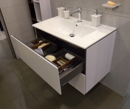 Duravit L-Cube C-bonded Umywalka meblowa z szafką wiszącą 80x48x50 cm biały mat LC6927O1818