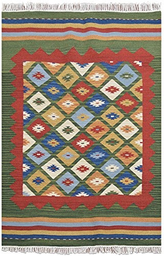 Bakero dywan Kilim Classic K-14, wełna, zielona, 230x170x0,80 cm bain0006024