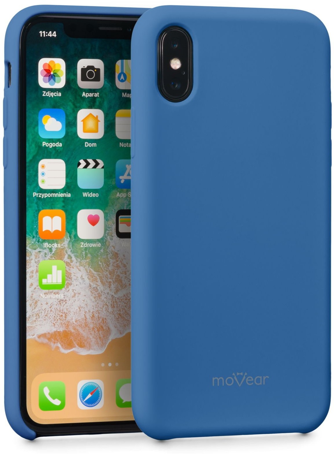 moVear Etui silikon iPhone Xs moVear silkyCase Szafirowy Niebieski A0IXSCSC0SHCSH