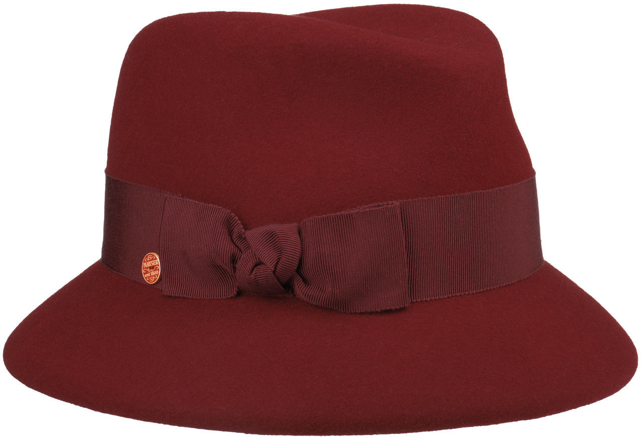 Kapelusz Damski Charlotte Soft Wool by Mayser, ciemnoczerwony, One Size