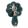 Clayre & Eef Ceramiczna Gałka Meblowa Ciemnozielona Wisząca 64780