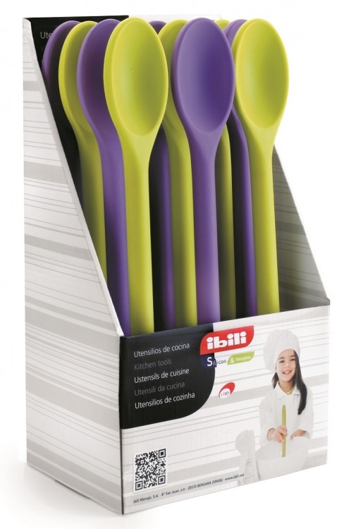 Ibili Łyżka silikonowa 30cm 732400 nie rysuje powierzchni naczyń, fioletowa 732400
