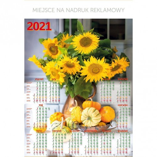 Telegraph Kalendarz Plakatowy B1, P17 - SŁONECZNIKI 67x98cm