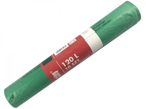 Scley Worki na śmieci 120L 10szt zielone na szkło segregacja Worki 120L szkło