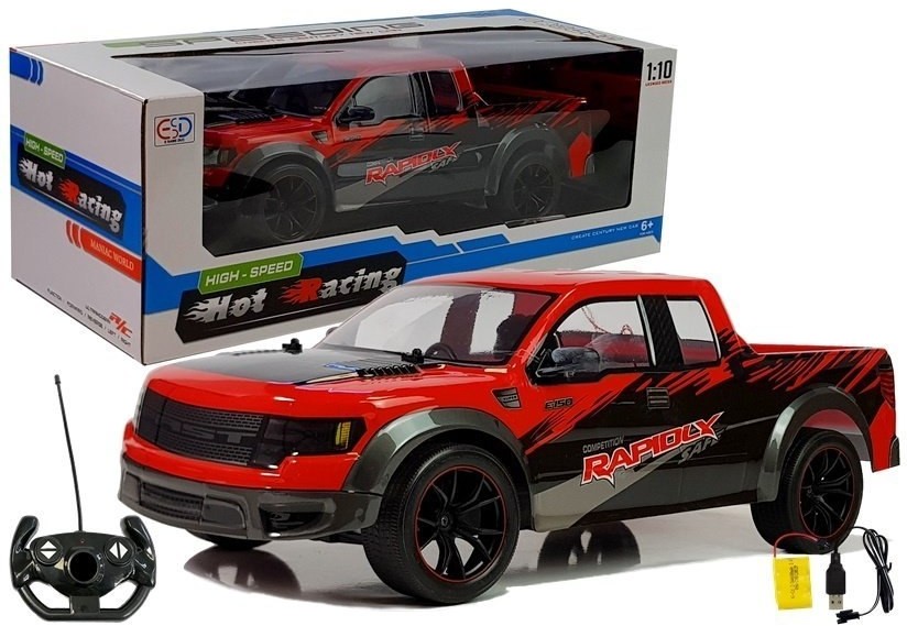 Import LEANToys Auto Zdalnie Sterowane Pick Up 1:10 Czerwone R/C 5115