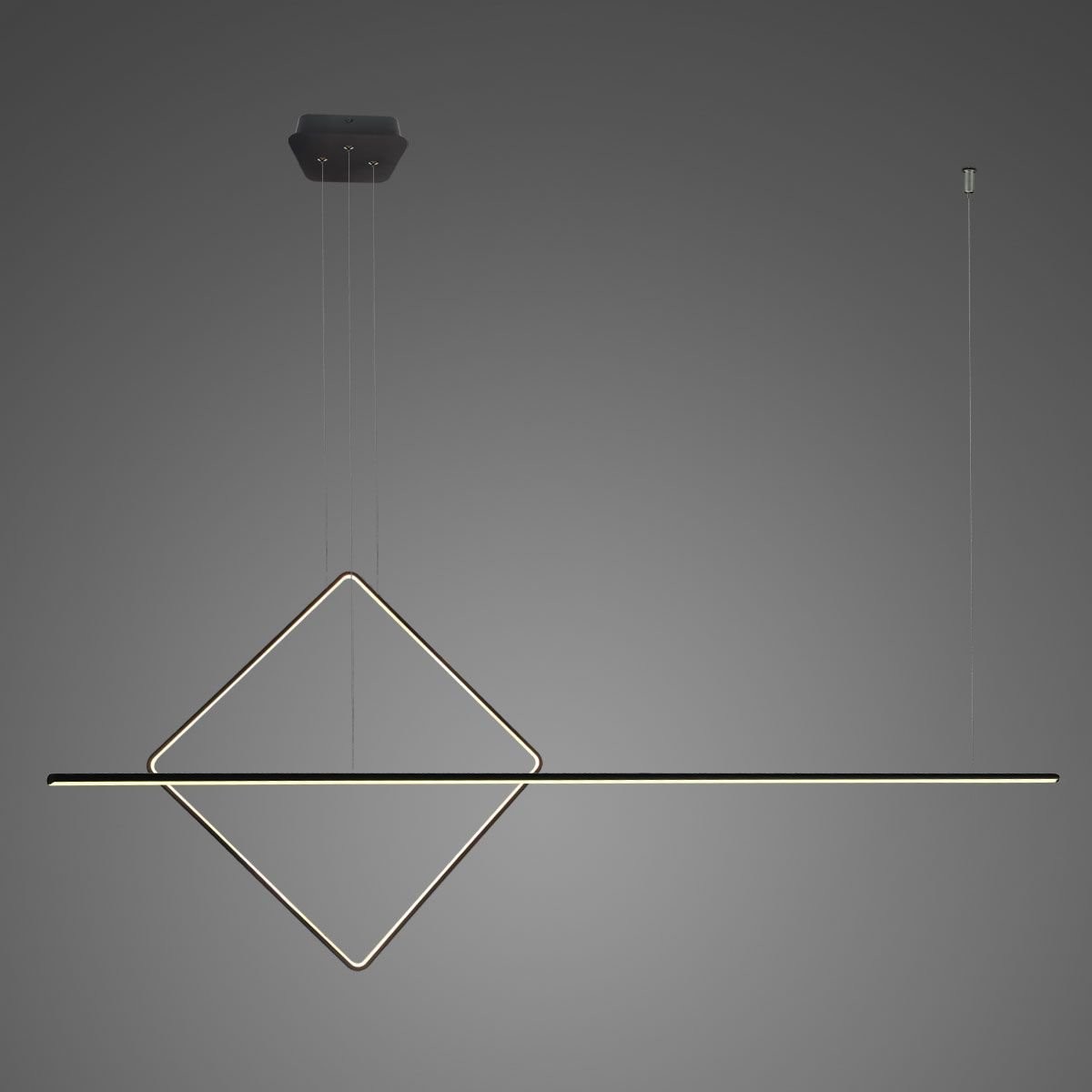 Altavola Design Lampa wisząca Nowoczesna lampa sufitowa ledowa do pokoju dziennego Altavola Linea No.2 LA087/PD_60_4k_black LA087/PD_60_4k_black