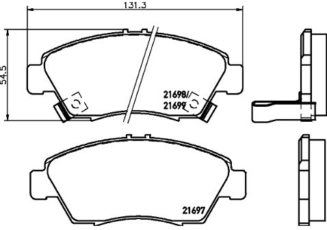 Mintex Zestaw klocków hamulcowych, hamulce tarczowe MDB1615