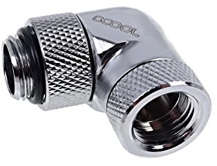 Alphacool sopel lodu adapter kąt 90 ° CH | obrotowy G1/4 AG na G1/4 IG  Chrome