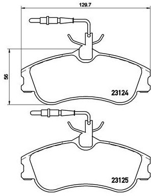 BREMBO Zestaw klocków hamulcowych, hamulce tarczowe P 61 060