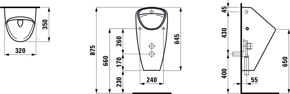 Laufen Caprino Plus Pisuar 35x32 cm bez kołnierza biały H8410610000001