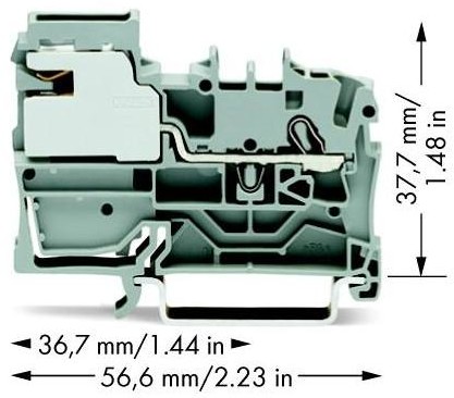 WAGO Zacisk potencjałowy WAGO 5.20 mm Sprężynowe szary 2002-7111 50 szt 2002-7111