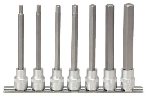 KS Tools 911.1560 3/8 cala Komplet nasadka stykowa bit do śrub z łbem walcowym z gniazdem sześciokątnym, długość , 7-częściowy, 4  12 MM 4042146086650