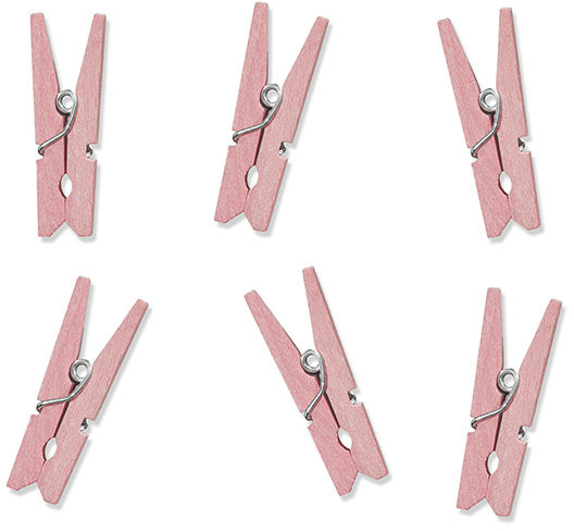 PartyDeco Klamerki drewniane, różowy, 20 sztuk
