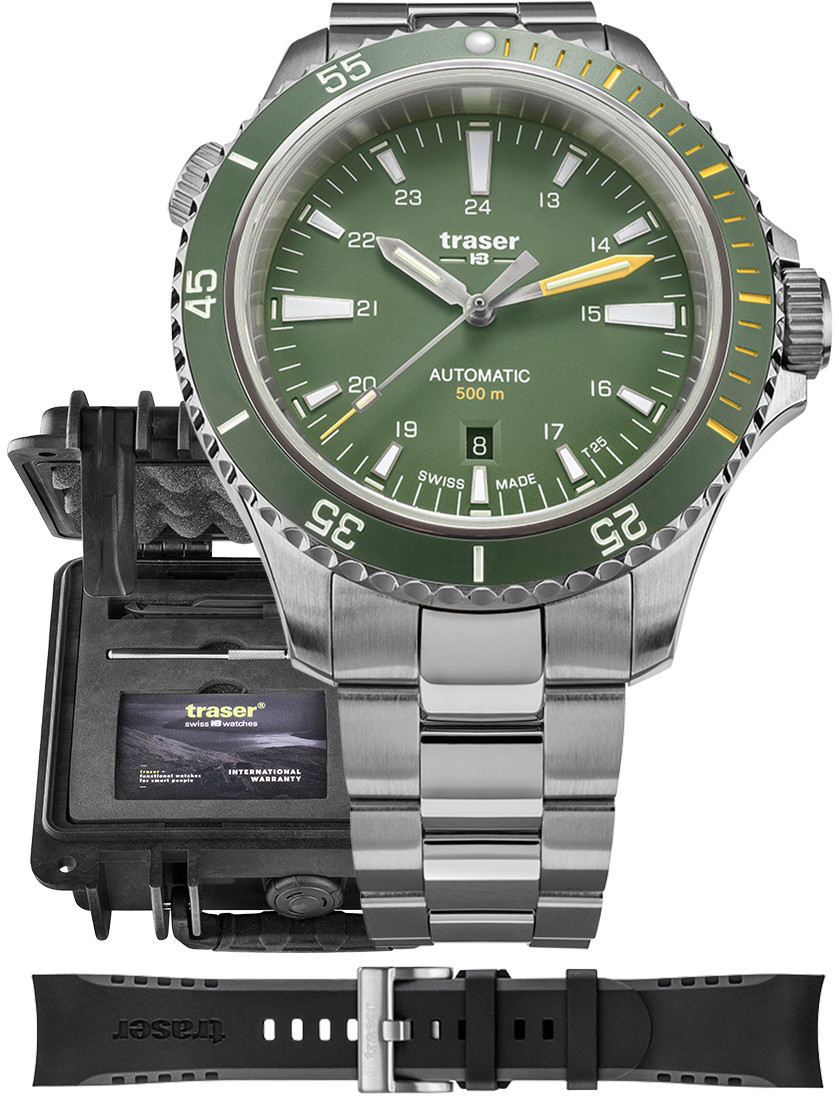 Traser Zegarek TS-110325 P67 SuperSub Diver Automatic Green Special Set T25 -