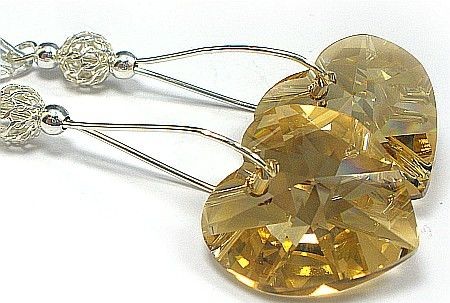Swarovski Serce 18mm długie kolczyki Srebro GSH