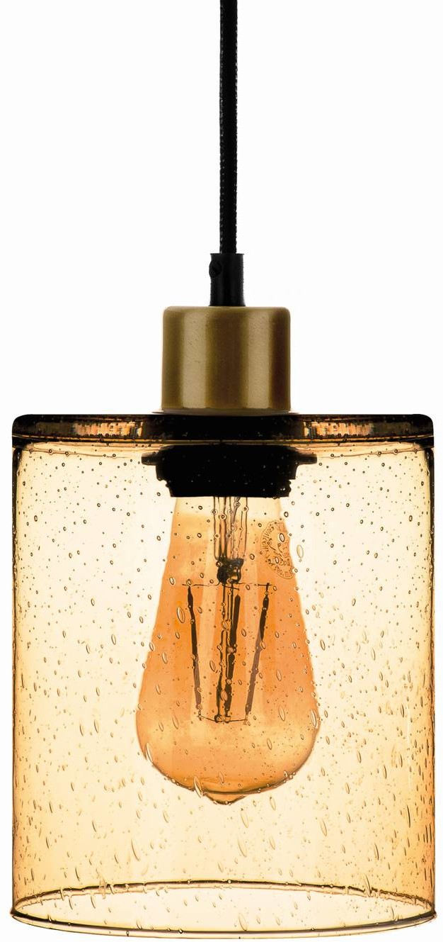 Euluna Lampa wisząca Soda szklany klosz żółta  15cm