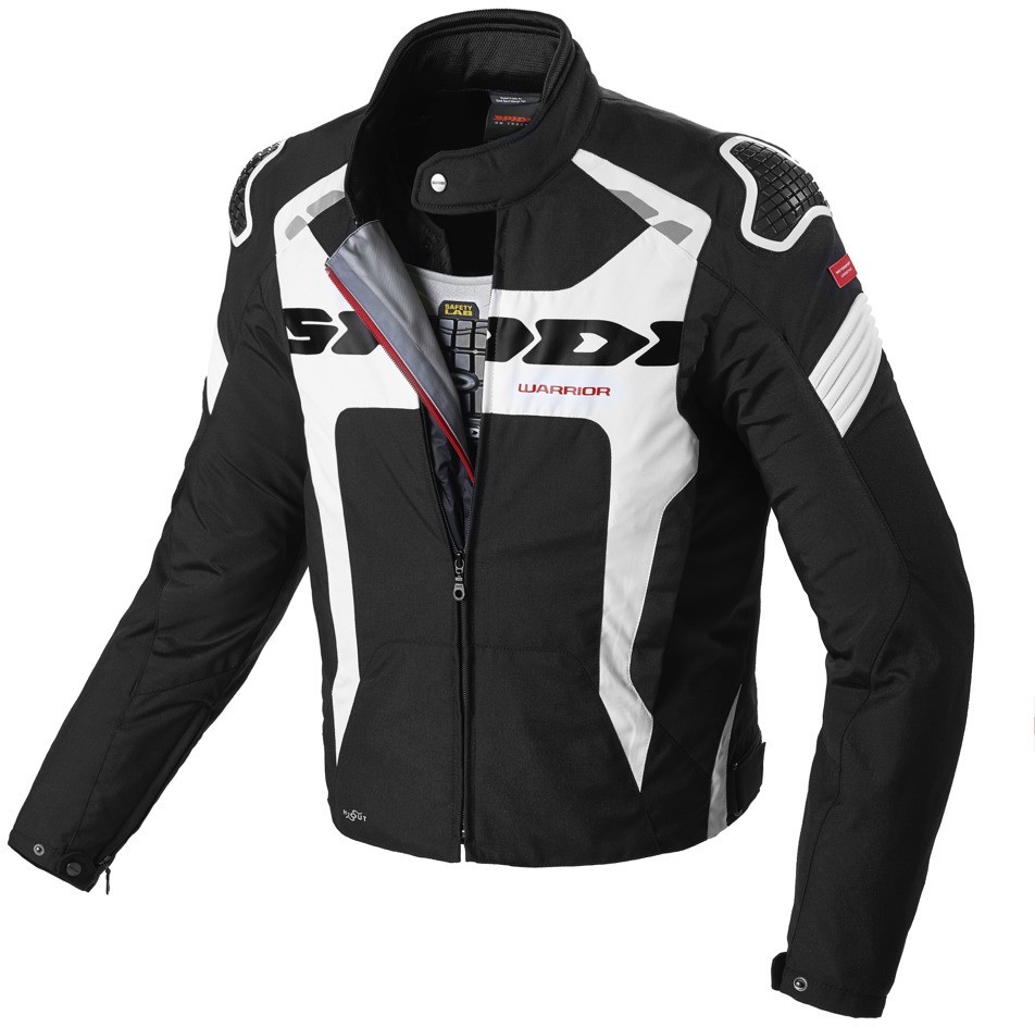 SPIDI WARRIOR D206 011 H2OUT Męska wodoodporna kurtka motocyklowa na motocykl sportowy czarno-biała : Rozmiar - 2XL SD-D206-011-XXL