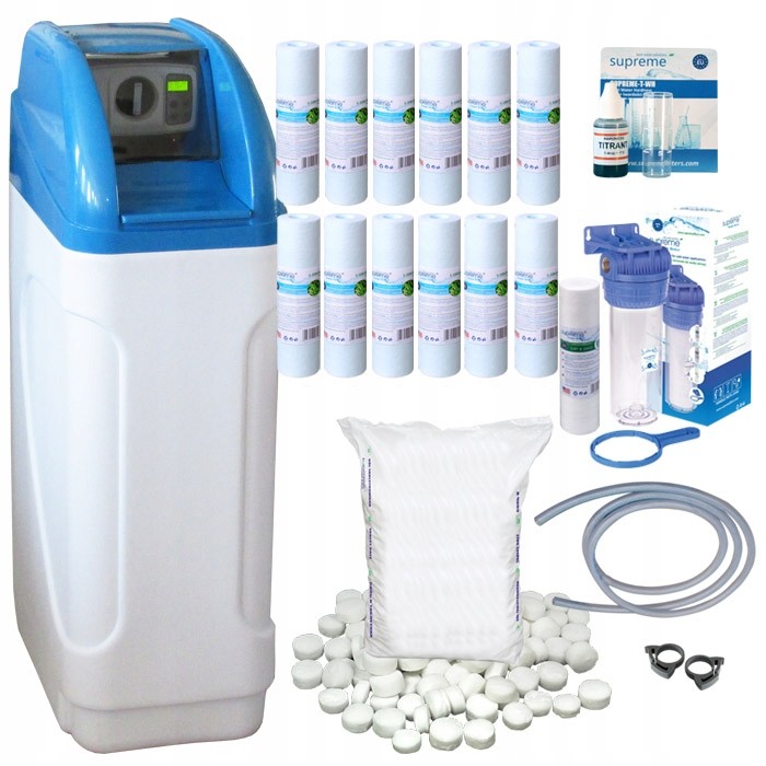 Zmiękczacz wody - 30L, sól, test, wkłady