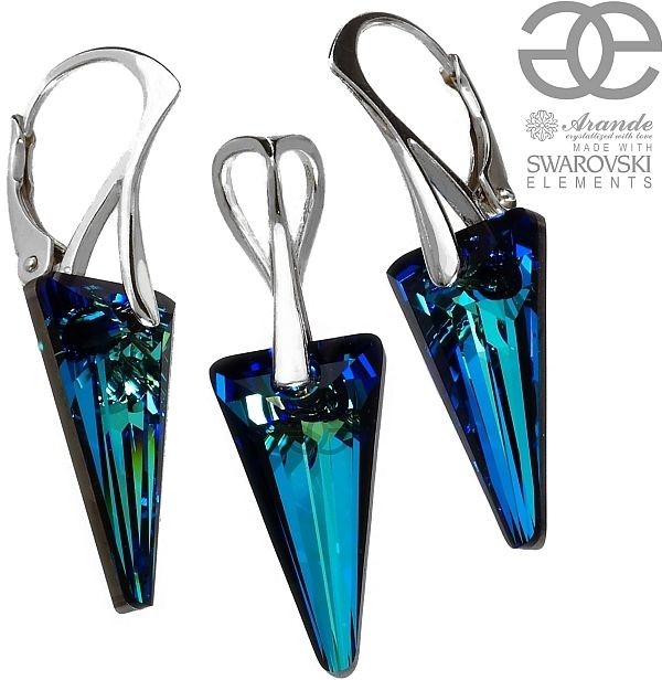 Arande NAJNOWSZE SWAROVSKI KOMPLET SPIKE BLUE SREBRO. Projekt: Jean Paul Gaultier 4548317180