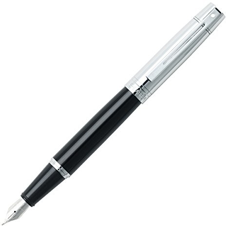 SHEAFFER Sheaffer 9314  1 uchwyt na niskim poziomie 300 korpus chromowany, czapka z chromowanymi Trim, połyskujący w kolorze czarnym E0931443
