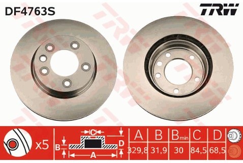 TRW Tarcza hamulcowa DF4763S