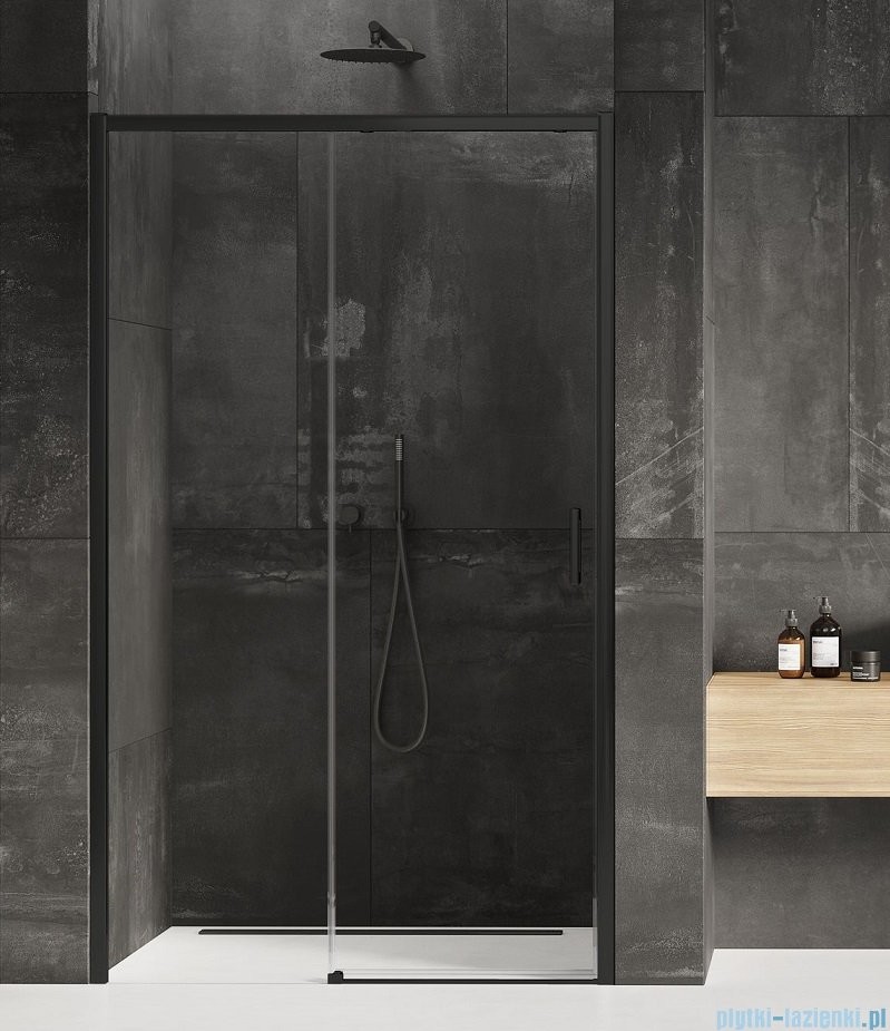 NEW TRENDY Prime Black drzwi wnękowe pojedyncze 130x200 cm lewe przejrzyste D-0322A |