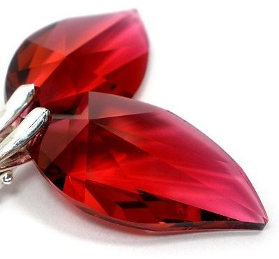 Swarovski kolczyki LISTKI Certyfikat SREBRO