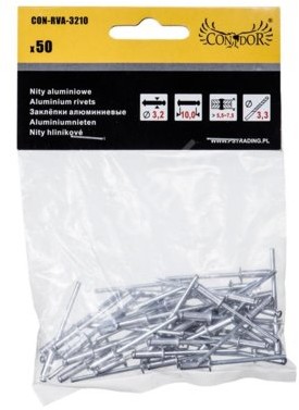 CONDOR Nity aluminiowe 3,2 x 10,0 mm 50 szt CONDOR