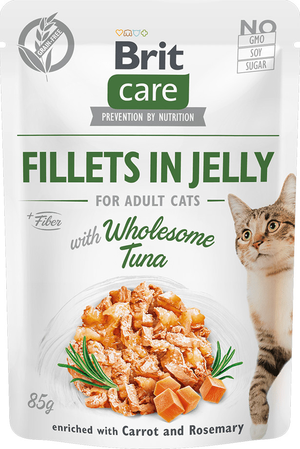 Brit karma mokra dla kotów Care Cat Fillets in Jelly with Wholesome Tuna 24x85 g # z wartością produktów powyżej 89zł!